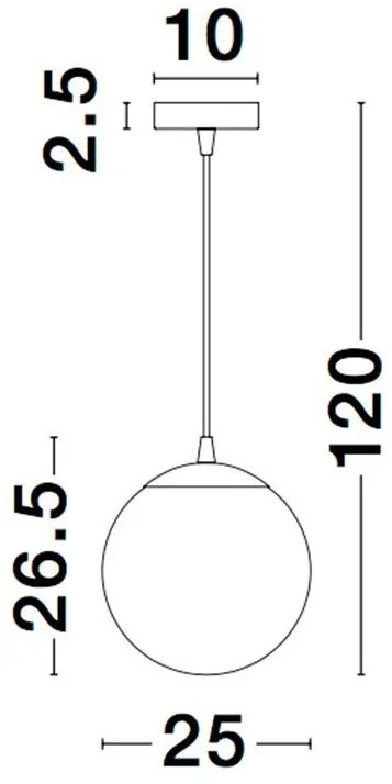 Pendul design modern NAZIO, 25cm, cupru NVL-9080251
