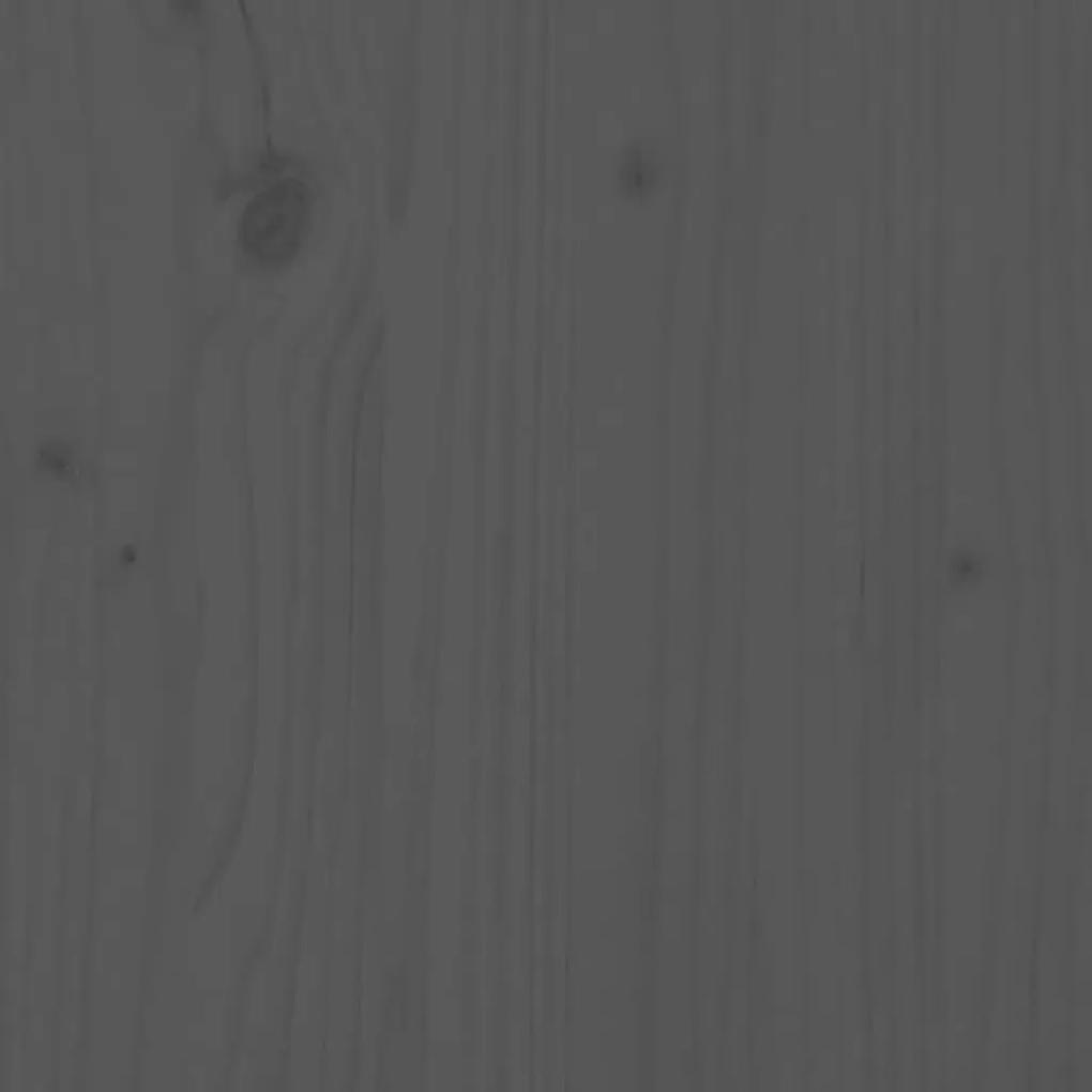 Noptiera, gri, 40x35x61,5 cm, lemn masiv de pin Gri, 1