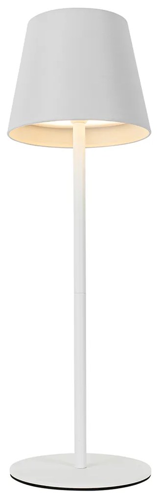 Lampă de masă albă incluzând LED reglabil și reîncărcabil RGB IP54 - Murdock