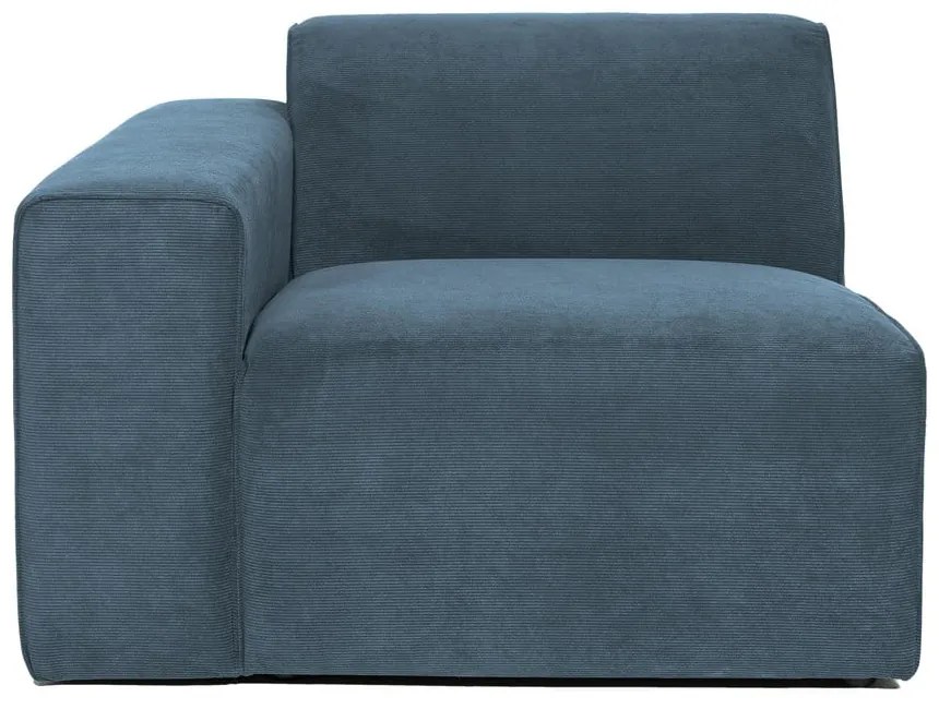 Modul pentru canapea albastru cu tapițerie din catifea reiată (cu colț pe partea stângă ) Sting – Scandic