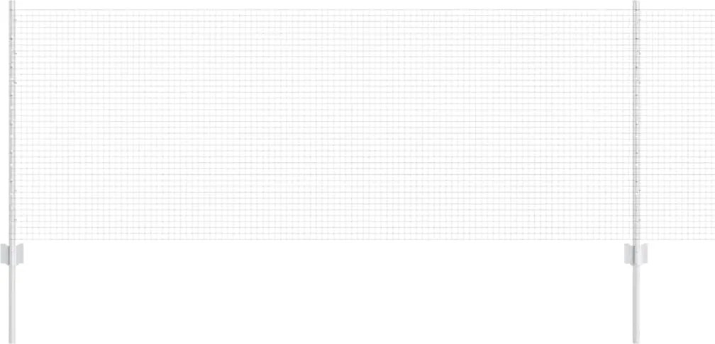 vidaXL Gard cu Stâlp Argintiu 0,8 x 25 m Oțel
