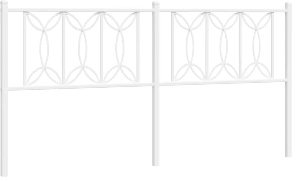 vidaXL Tăblie de pat de schimb metalică, alb, 180 cm
