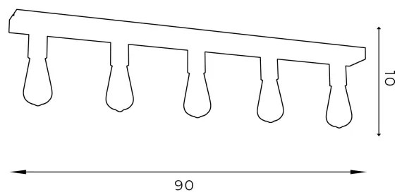 Plafonieră FILO 5xE27/60W/230V neagră/aurie