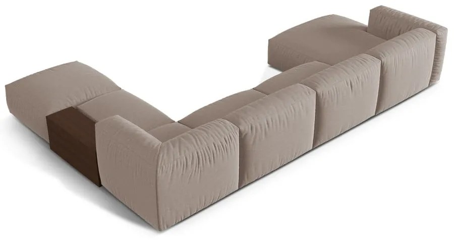 Colțar modular bej (cu colț pe partea dreaptă/în formă de "U") Martina – Micadoni Home