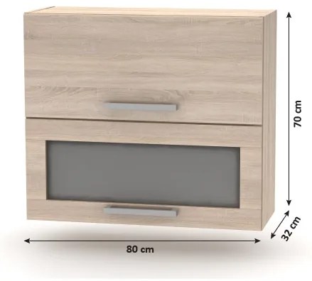 Dulap de bucătărie superior, rabatabil, cu sticlă NOPL-016-OH Noliana (stejar sonoma). 1015422