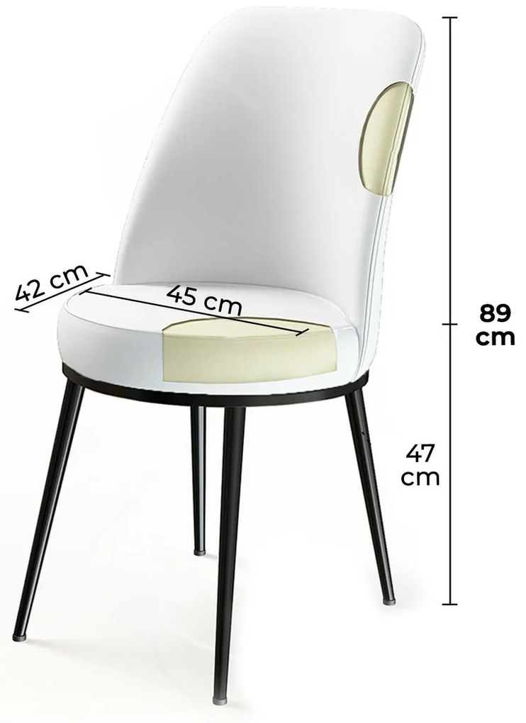 Set de scaune de sufragerie Dexa Cream and Brown,4 buc.