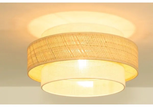 Plafonieră BOHO 1xE27/60W/230V Ø 40 cm iută/crem