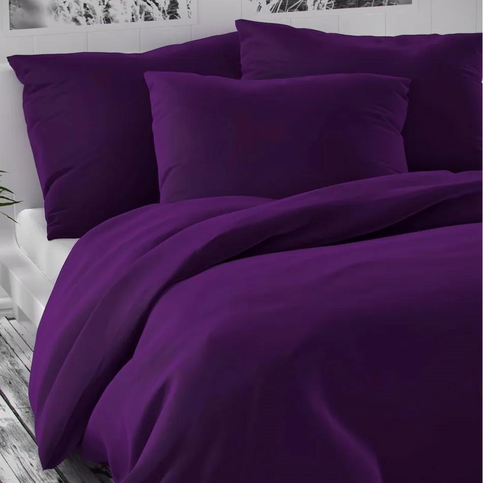 Lenjerie de pat din satin Luxury Collection, violet închis, 240 x 220 cm, 2 buc. 70 x 90 cm, 240 x 220 cm, 2 buc. 70 x 90 cm
