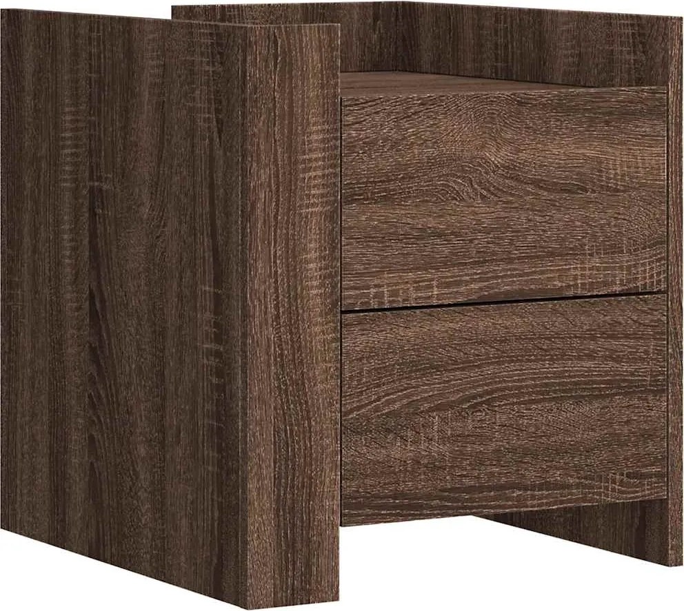 vidaXL Noptieră, stejar maro, 45x50x50 cm, lemn prelucrat