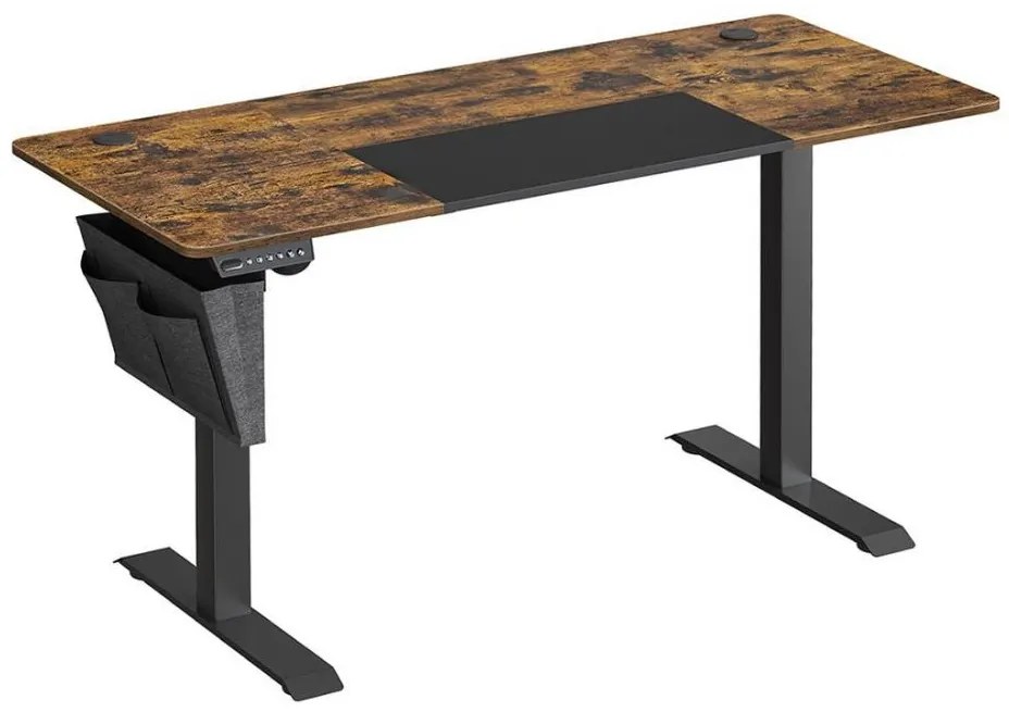 Birou reglabil pe înălțime SOLEA-X maro/negru
