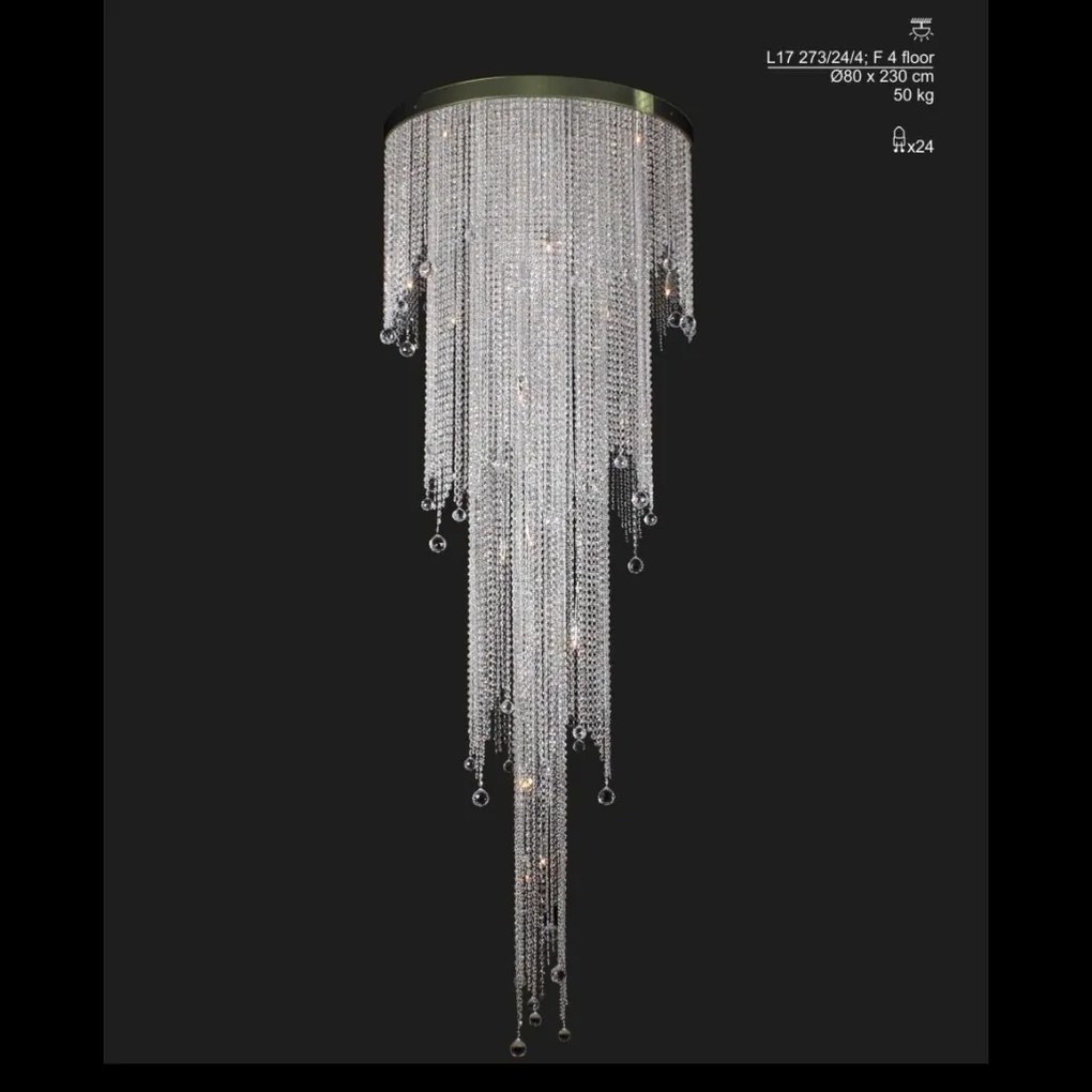 Lustra casa scarii cristal Bohemia L17 273/24/4, F 4 floor