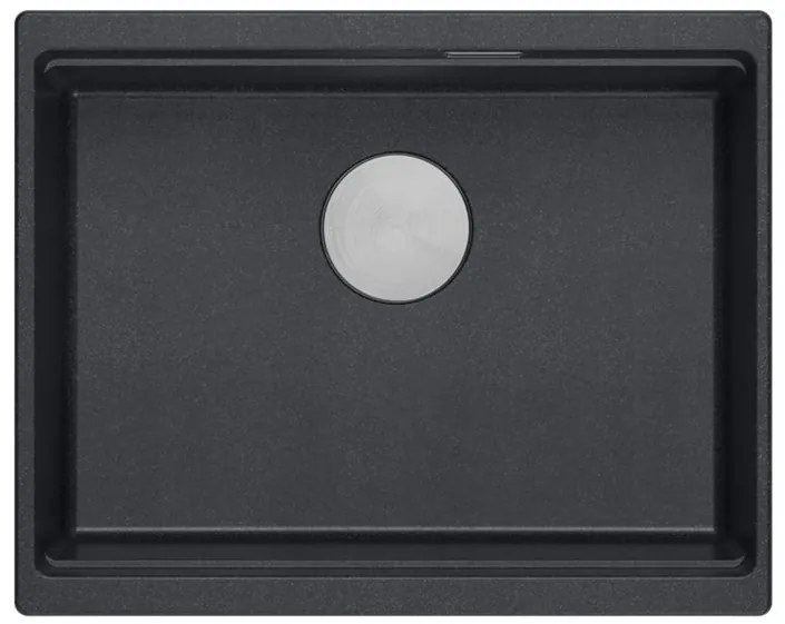 Chiuveta din granit Logan 100 negru metalic ventil crom