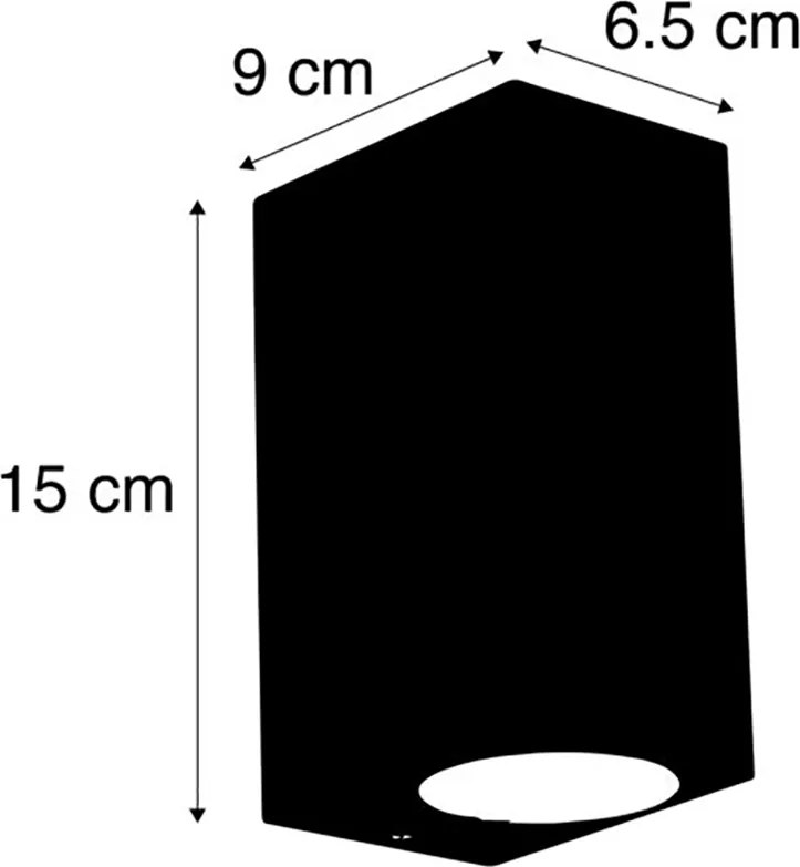 Lampă de perete inteligentă gri închis IP44 inclusiv 2 GU10 Wifi - Baleno