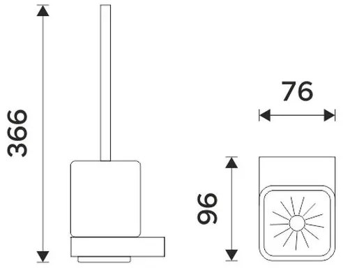 Perie de toaletă de perete NIMCO NKC 30094KN-90 NIKAU alb/negru mat