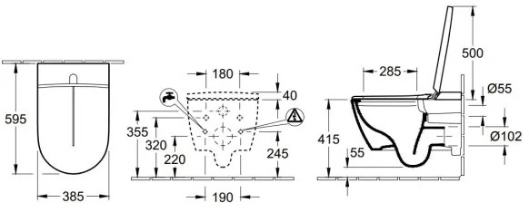 Villeroy & Boch V0E100R1 - Bideu suspendat VICLEAN cu capac SoftClose, alb alpin +DO