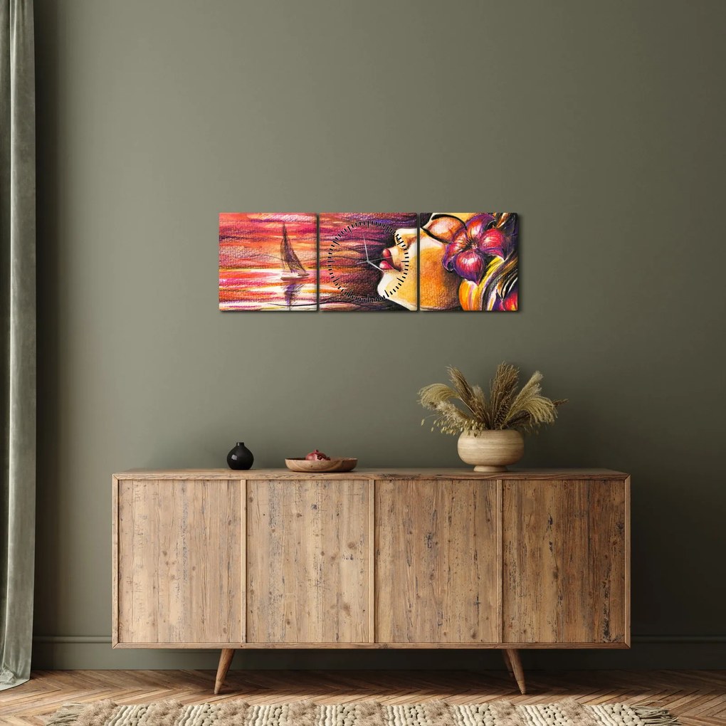 Tablou - Amintiri de vară (cu ceas) (90x30 cm)