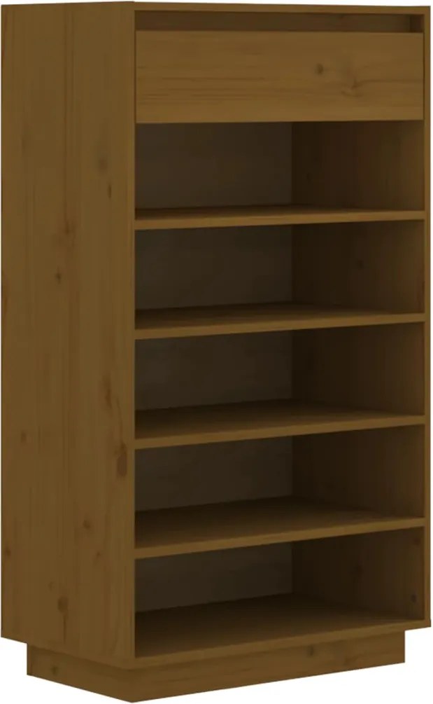 vidaXL Pantofar, maro miere, 60x34x105 cm, lemn masiv de pin