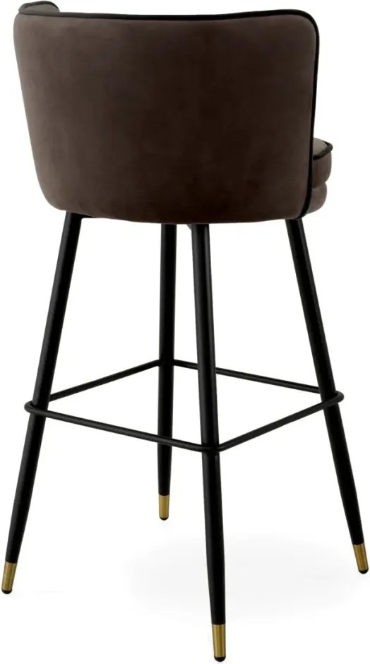 Scaun de bar pivotant design LUX Grenada, catifea Savona gri