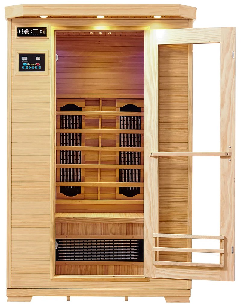 Infračervená sauna/ tepelná kabína Oslo s keramickými radiátormi a drevom Hemlock