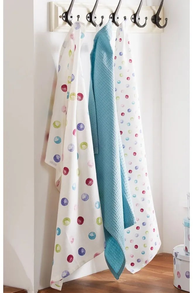 Set 3 prosoape de bucătărie din bumbac Cooksmart ® Spotty Dotty
