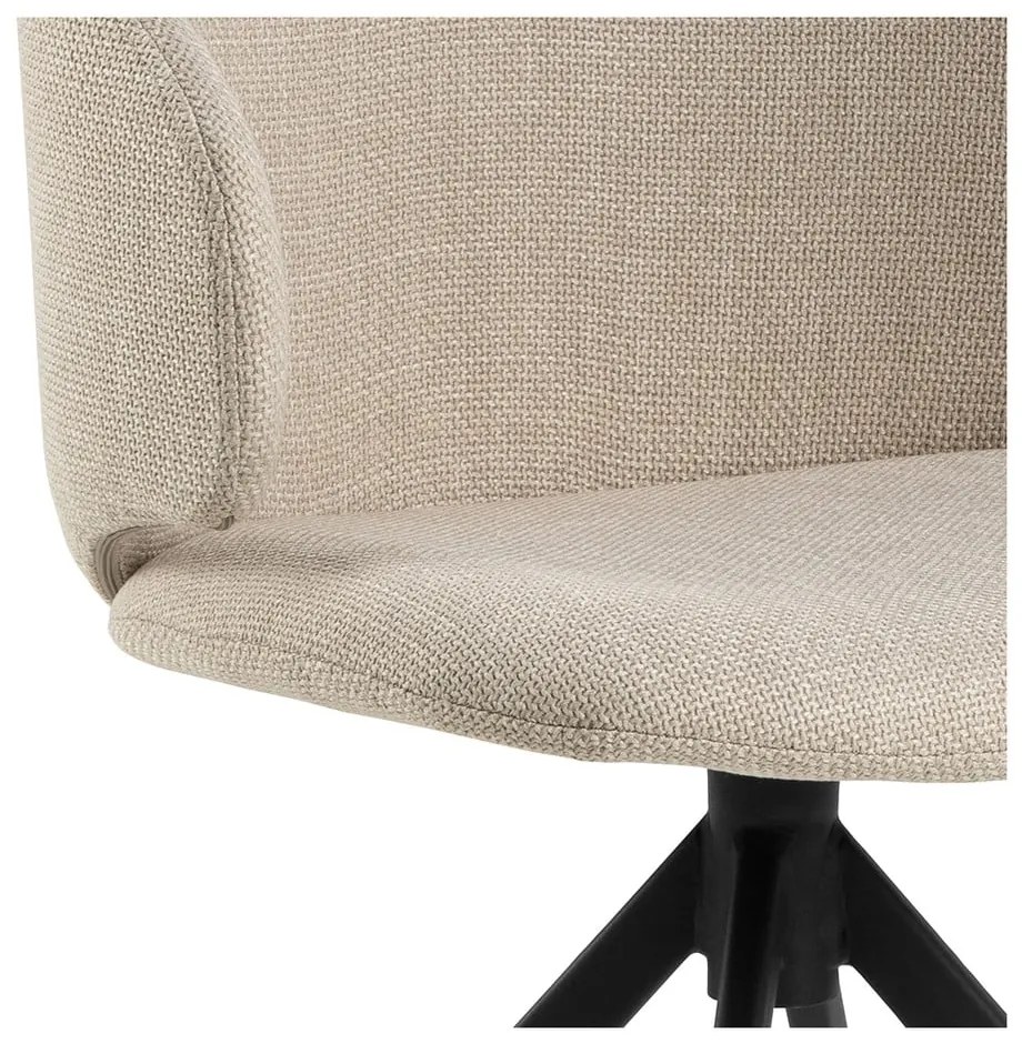 Scaun de sufragerie bej cu cotiere tapițat Ella – Actona