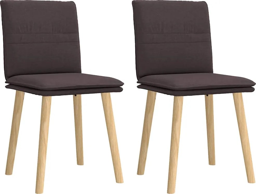 vidaXL Scaune de masă, 2 buc., maro închis, material textil