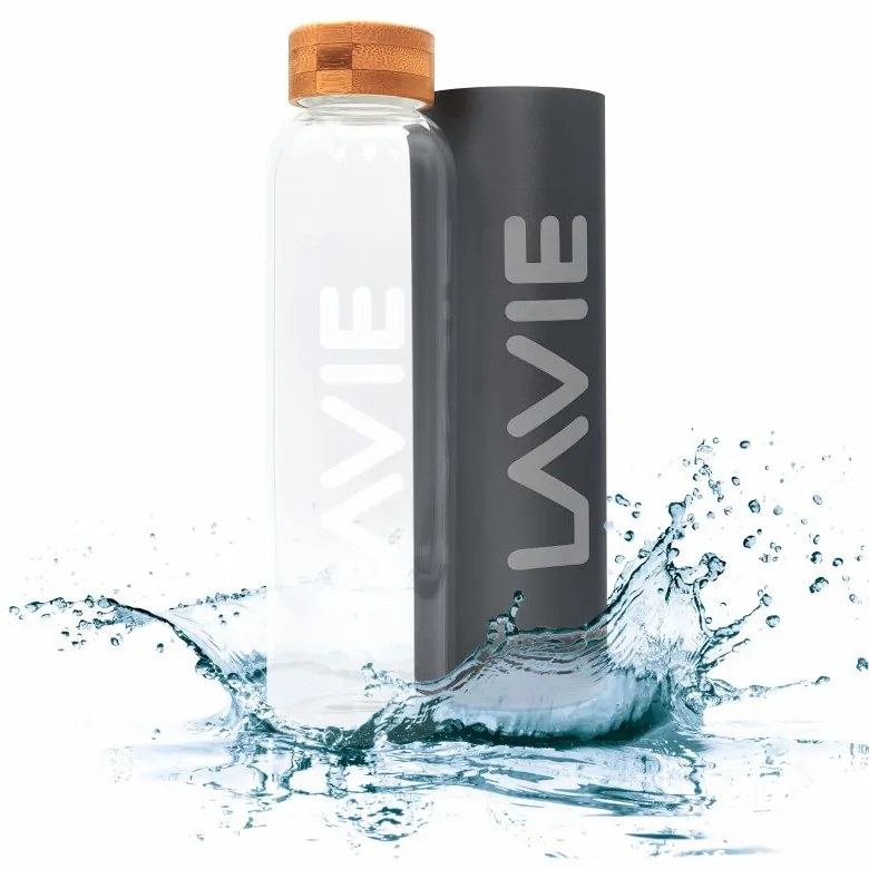 Purificator de apa LaVie ❤️Pure, Negru Antracit, ⭕lumina UV-A + sticla LaVie de 1 litru