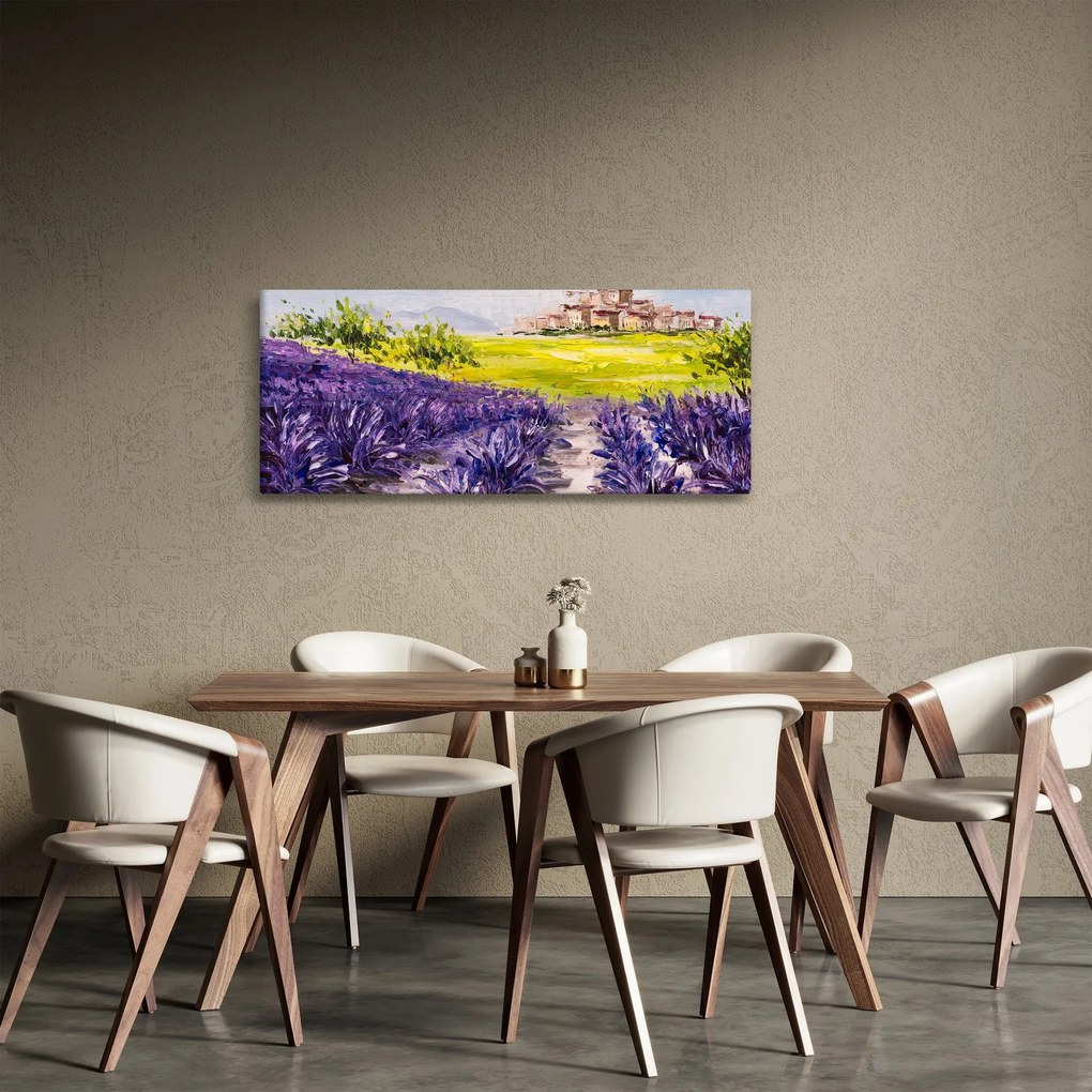 Tablou - Provence, Franța, pictură în ulei (120x50 cm)