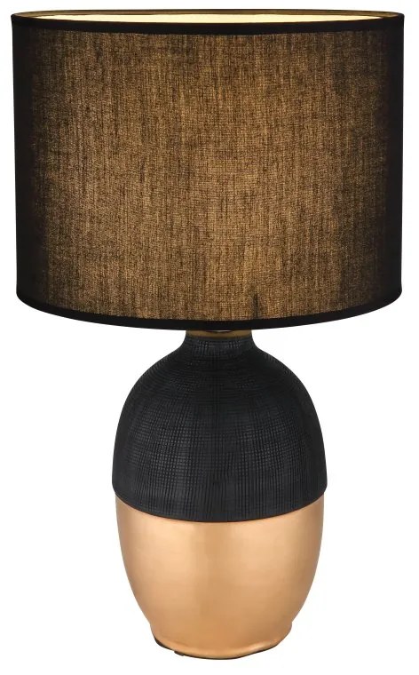 Veioza, lampa de masa design modern Valentino auriu, negru