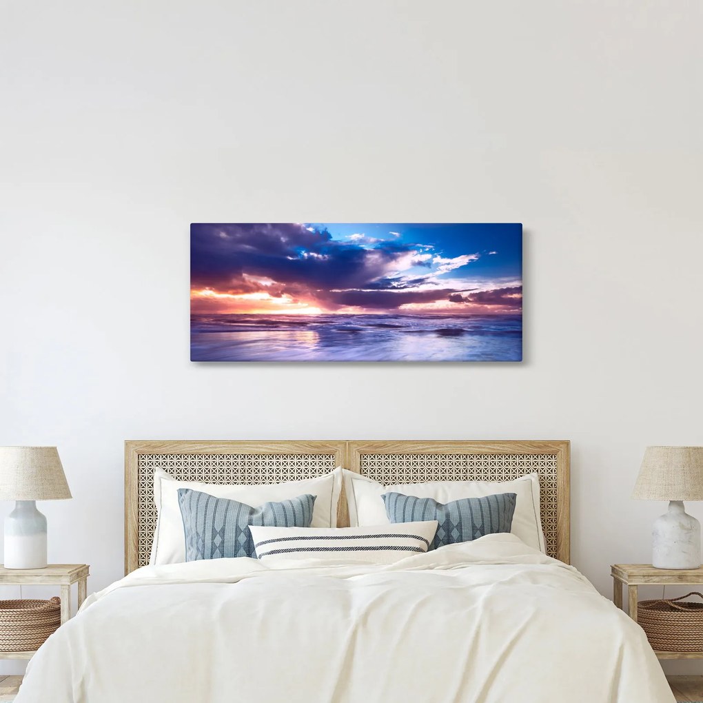 Tablou - Apus de soare la mare (120x50 cm)