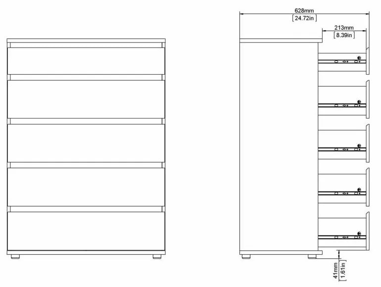 Comodă în culoare naturală înaltă cu aspect de lemn de stejar 77x107 cm Nova – Tvilum