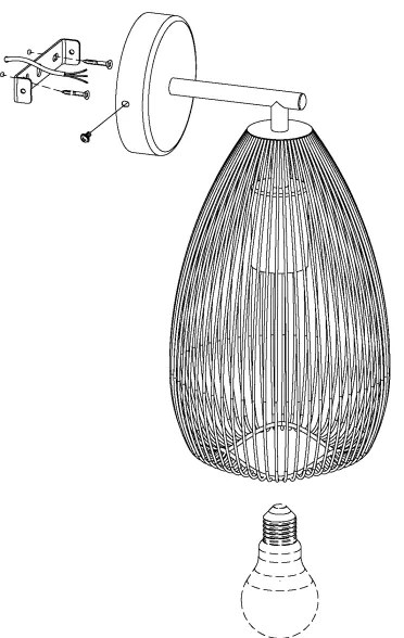 Eglo 49143 - Aplică perete CLEVEDON 1xE27/60W/230V
