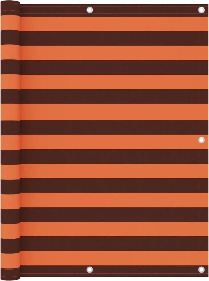vidaXL Paravan de balcon portocaliu și maro 120x400 cm țesătură oxford