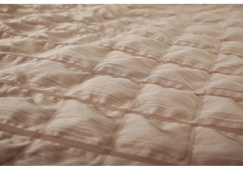 Lenjerie de pat maro din țesătură crep pentru pat de o persoană 140x200 cm Naomi – My House