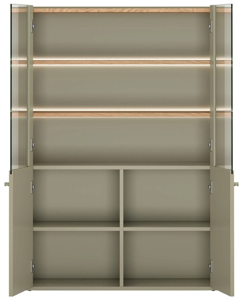 Vitrină Elivo 100 cm cu 2 uși - eucalipt / stejar baltic dune