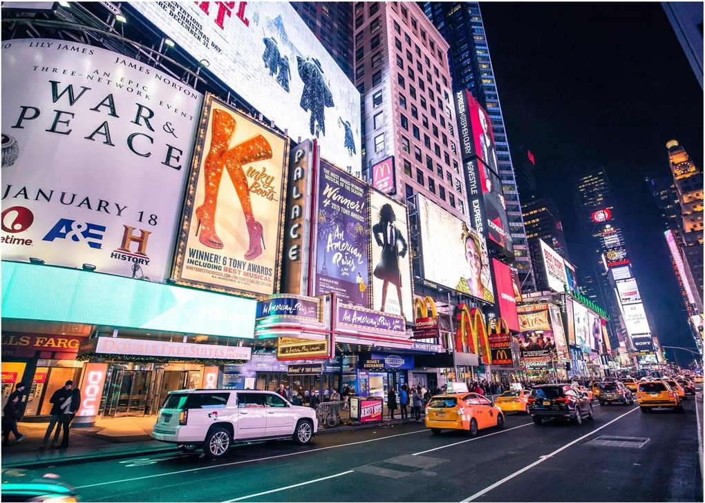 Tablou pe sticlă - New York Theather District (70x50 cm)