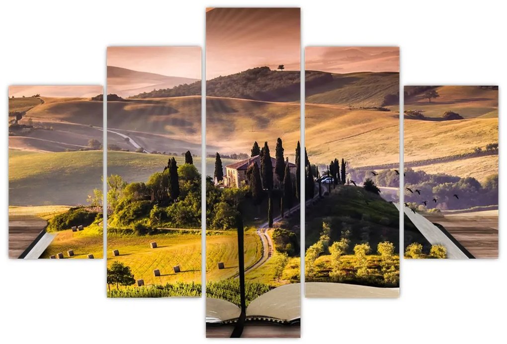 Tablou cu peisaj în carte (150x105 cm)