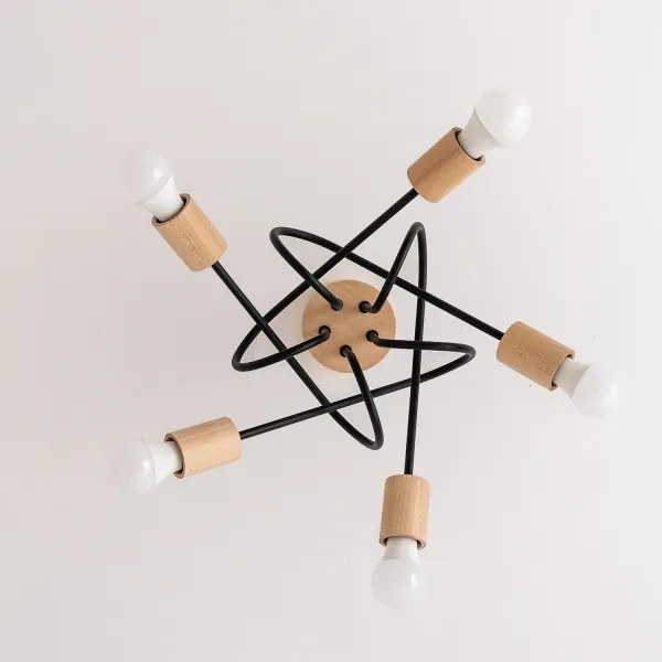 Lustră aplicată OXFORD 5xE27/15W/230V pin/negru