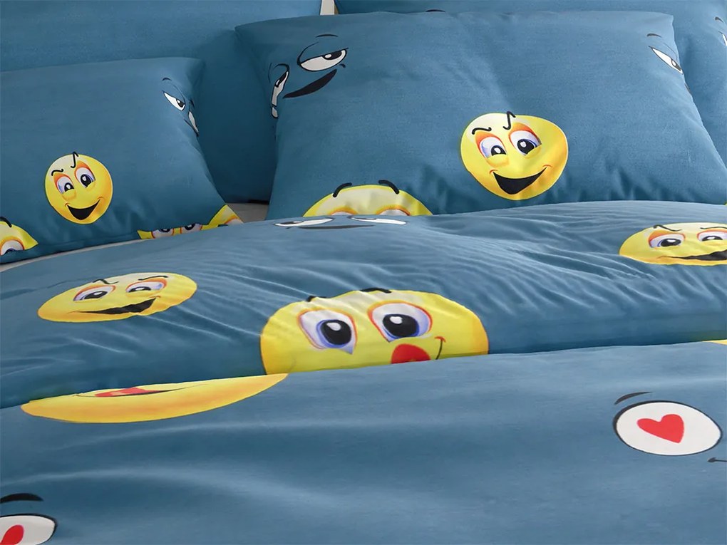 Lenjerie de pat din microfibra FUNNY EMOJI gri Dimensiune lenjerie de pat: 70 x 90 cm | 140 x 220 cm