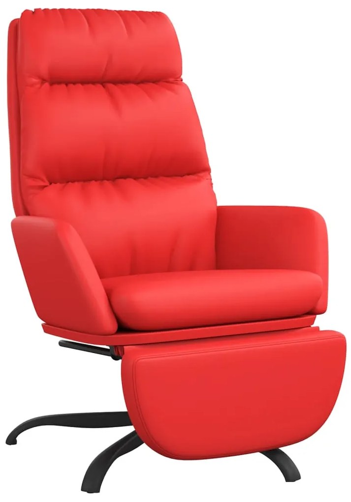 3097547 vidaXL Scaun de relaxare cu taburet, roșu, piele ecologică