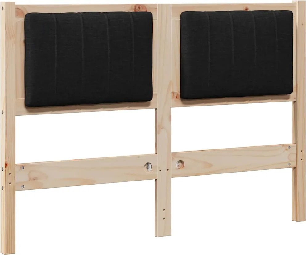 vidaXL Tăblie tapițată cu headboard Maro 120 cm Lemn de pin masiv