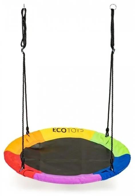 Leagan pentru copii rotund, tip cuib de barza, suspendat, 110 cm, Ecotoys MIR6001 - Multicolor