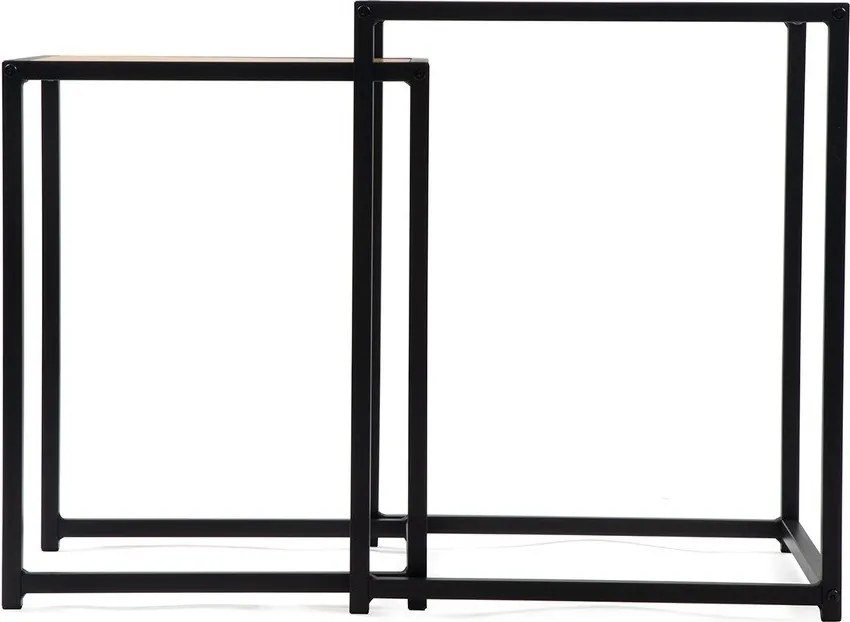 Măsuțe auxiliare 2 buc. cu aspect de lemn de stejar 38x38 cm Noah – Bonami Essentials