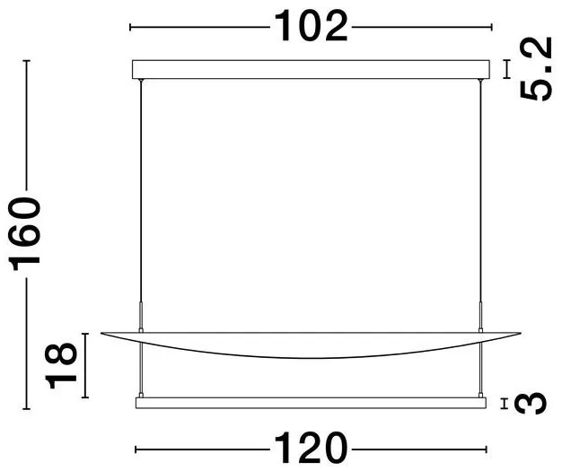 Lustra LED design modern DIONA 120x30cm, 2700K