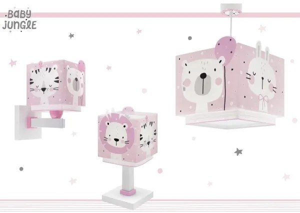 Lampă pentru copii JUNGLE 1xE14/8W/230V roz Dalber 63111S