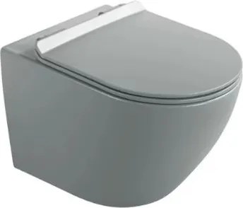 Set vas WC suspendat Rune Ivaldi gri finisaj mat cu capac slim