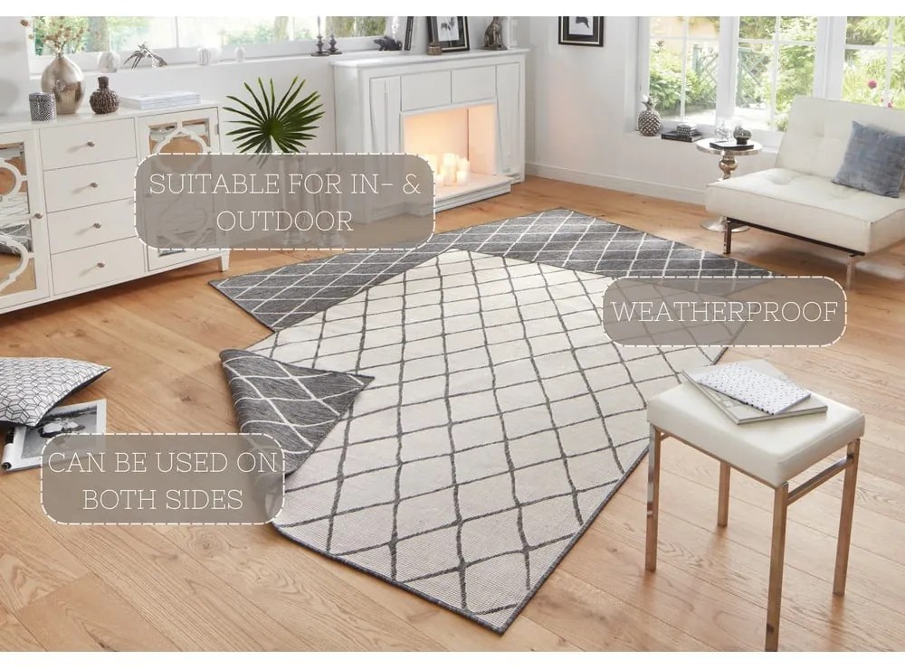 Covor adecvat pentru exterior NORTHRUGS Malaga, 200 x 290 cm, gri - crem