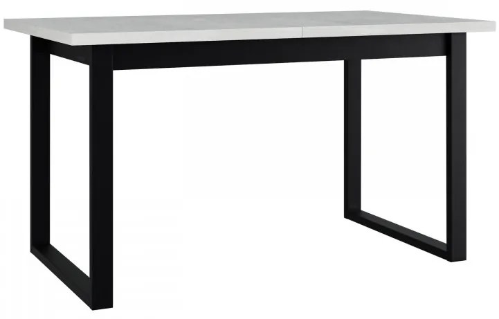 Masă sufragerie extensibilă Elarna 80 x 140 180 III (Alb + Negru) (pentru 4-8 persoane). 1105371