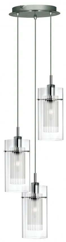 Lustra suspendata design modern Duo 3L crom 2300-3 SRT