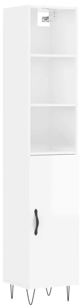 3189631 vidaXL Dulap înalt, alb extralucios, 34,5x34x180 cm, lemn prelucrat